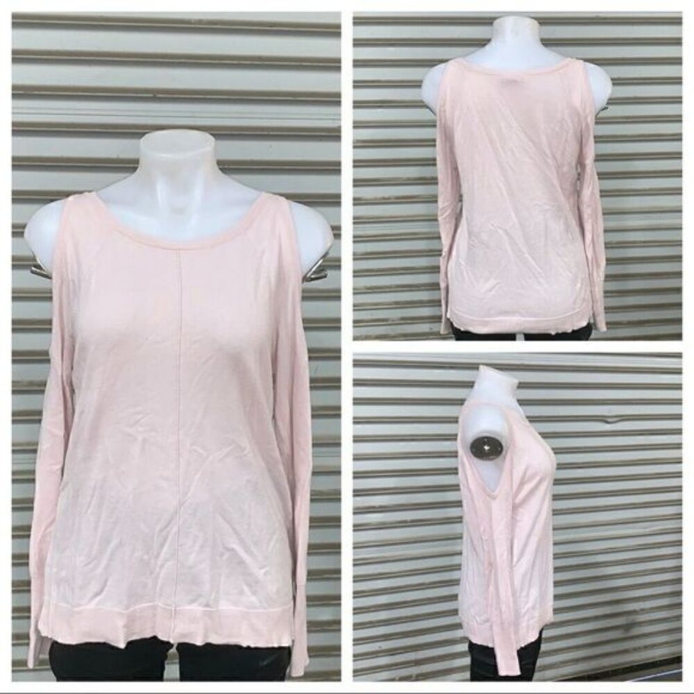 Vince Camuto cold shoulder pink sweater